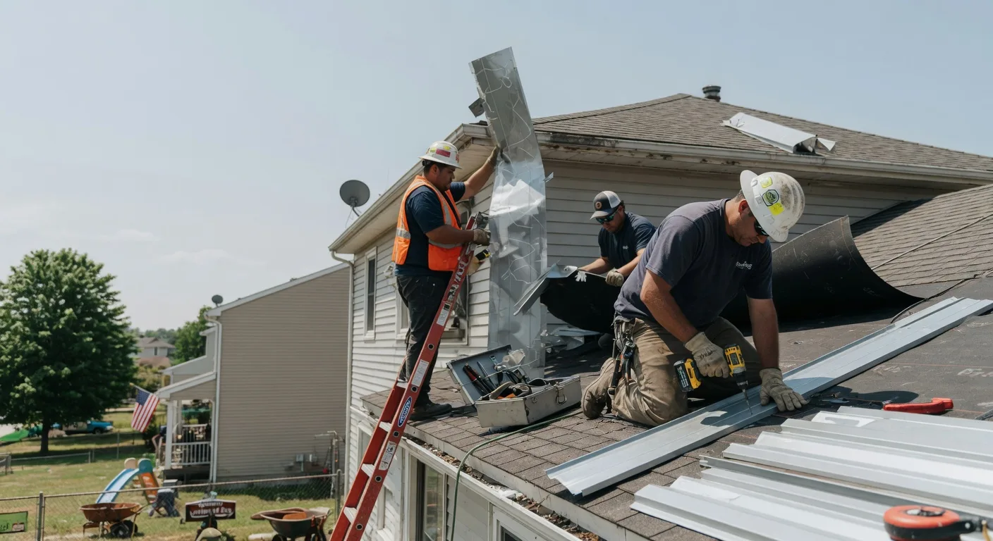 Storm Damage Metal Roof Repair in Marble Rock, IA
